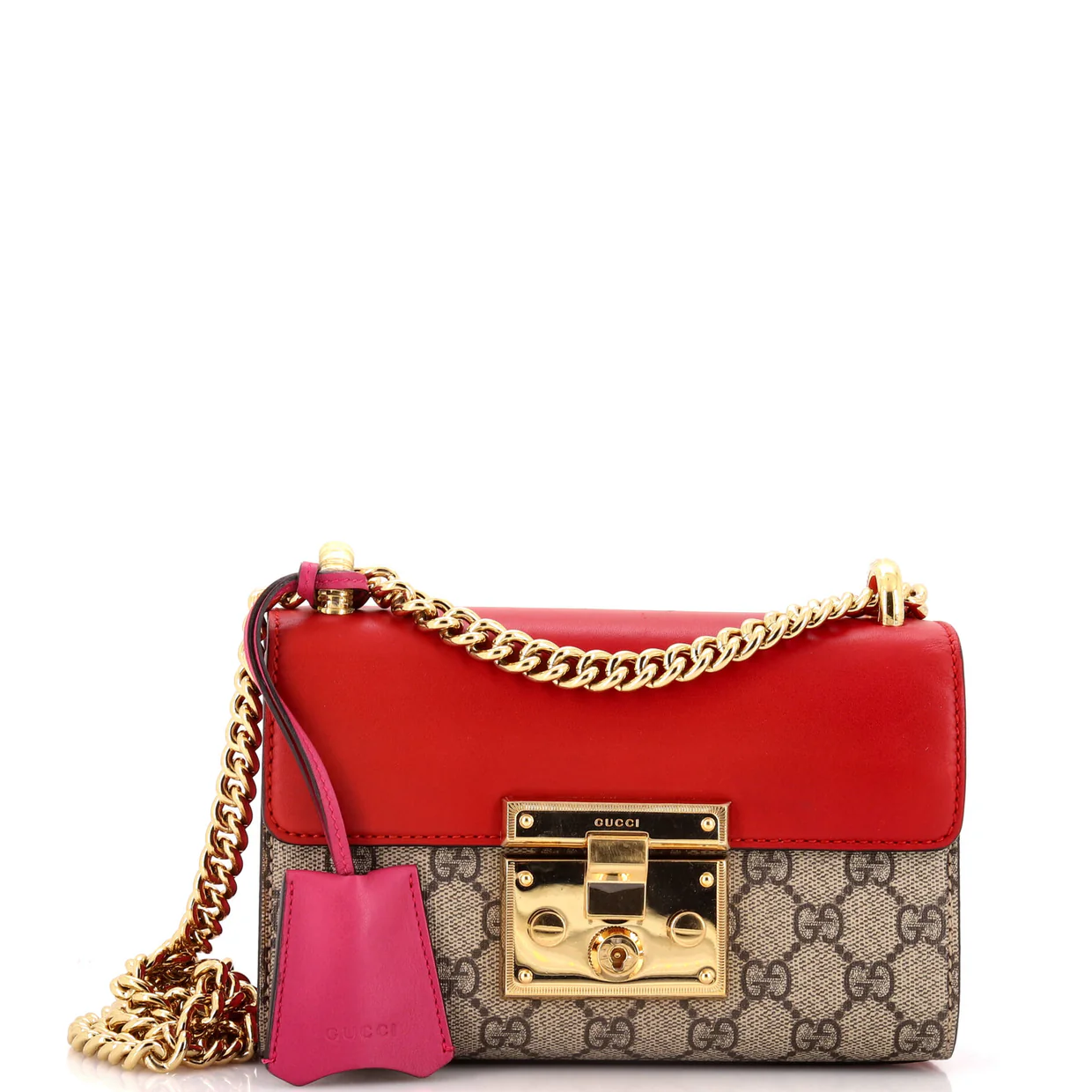 Padlock Shoulder Bag GG Coated Canvas and Leather Small - Deep Luxury