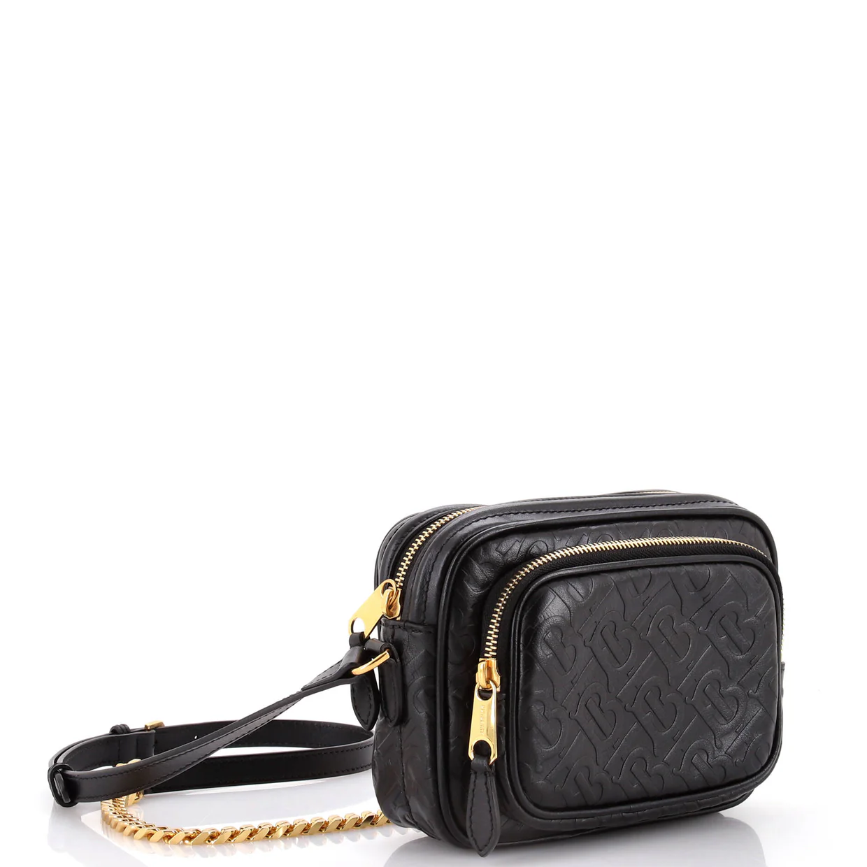 TB Camera Bag Monogram Embossed Leather Medium - Deep Luxury