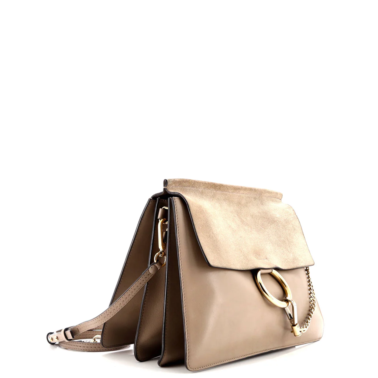 Faye Shoulder Bag Leather and Suede Medium - Deep Luxury