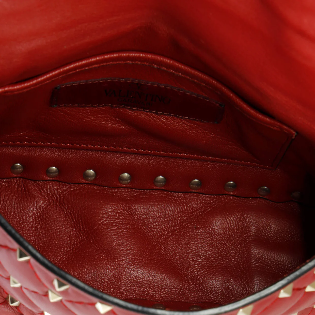 Rockstud Spike Flap Bag Quilted Leather Small - Deep Luxury