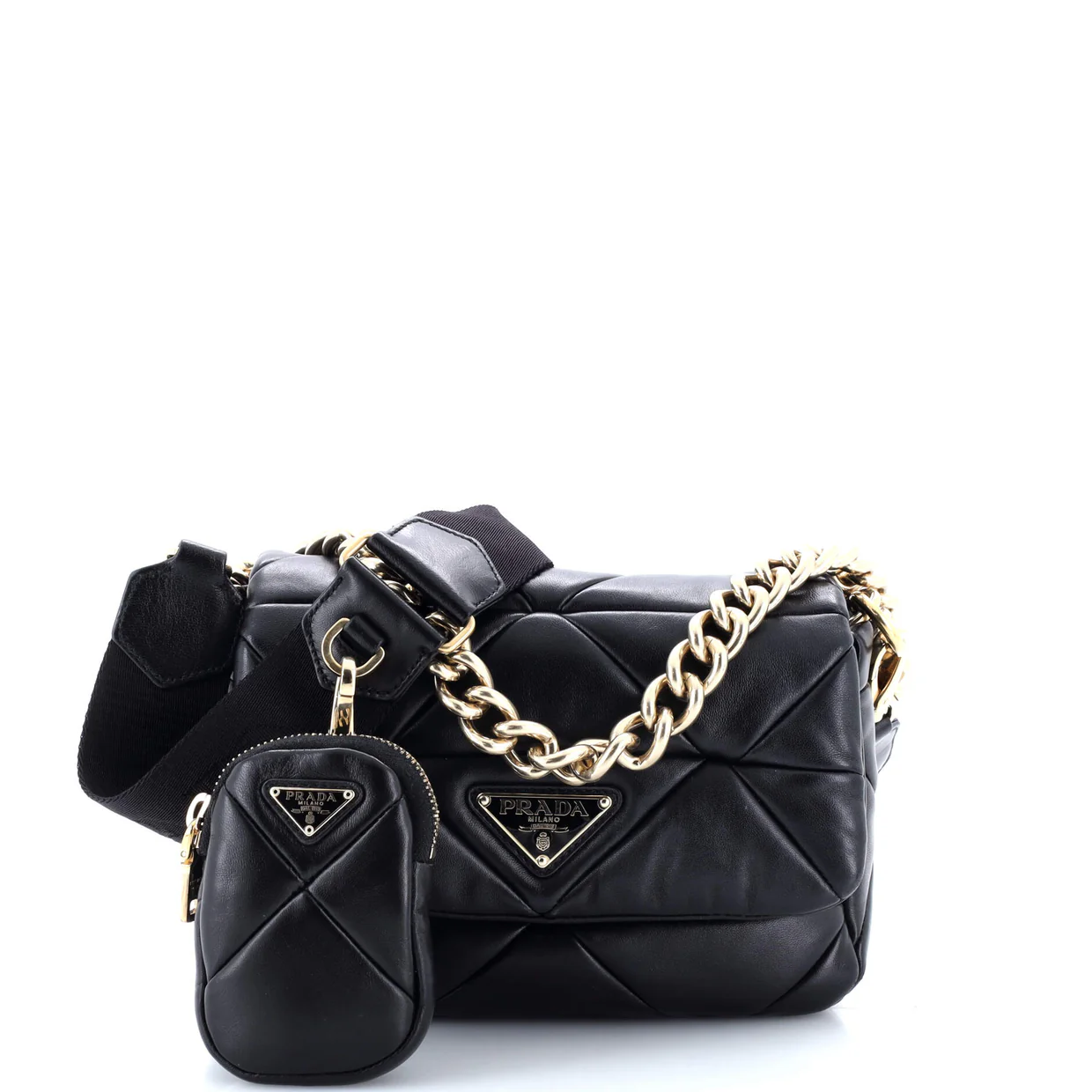 System Flap Shoulder Bag Quilted Nappa Leather Small - Deep Luxury
