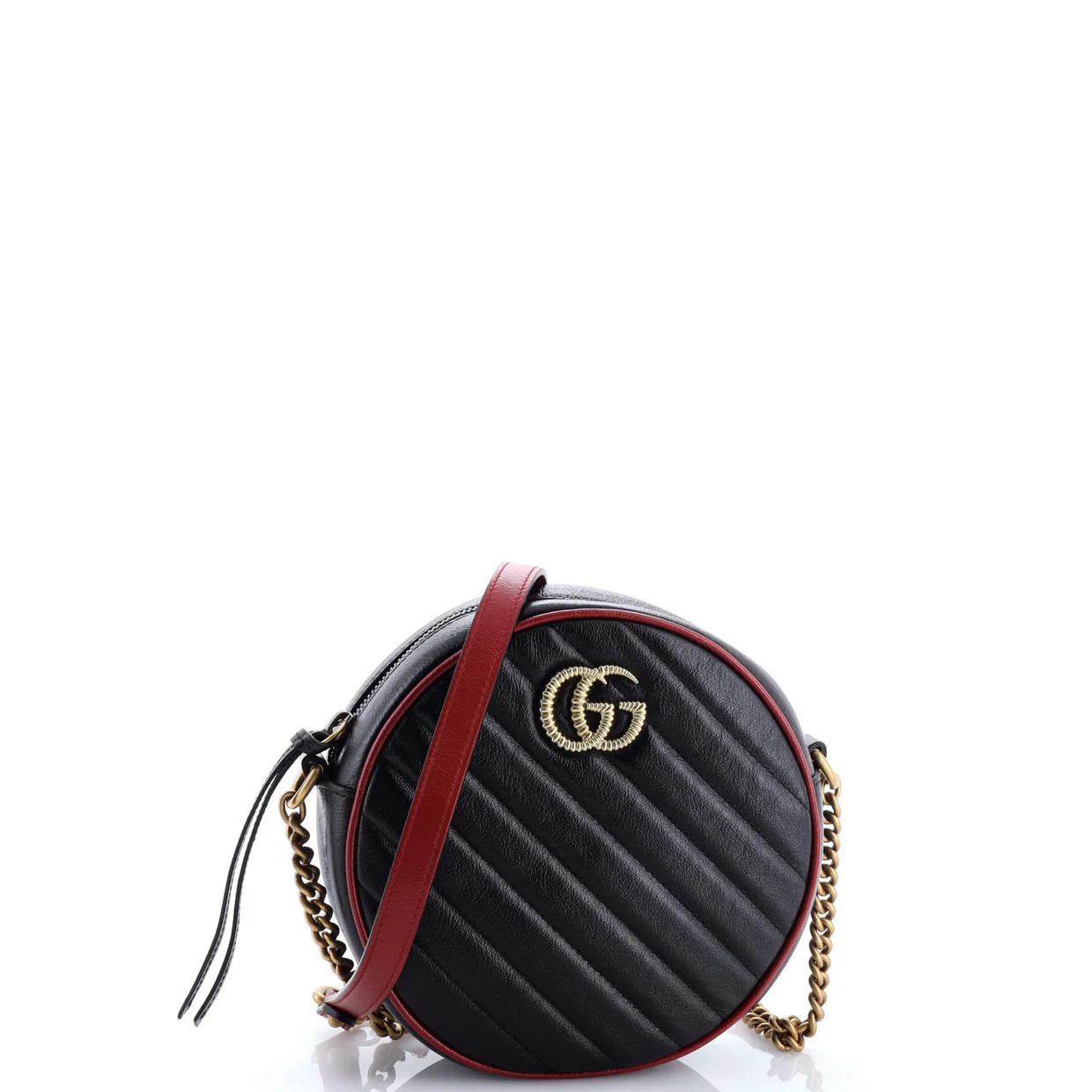 GG Marmont Round Shoulder Bag Diagonal Quilted Leather Mini - Deep Luxury