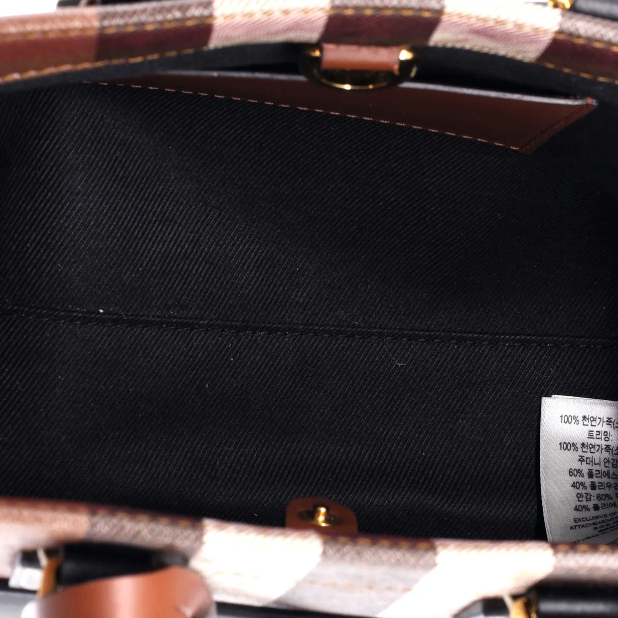 Freya Shopping Tote Check Canvas with Leather Mini - Deep Luxury