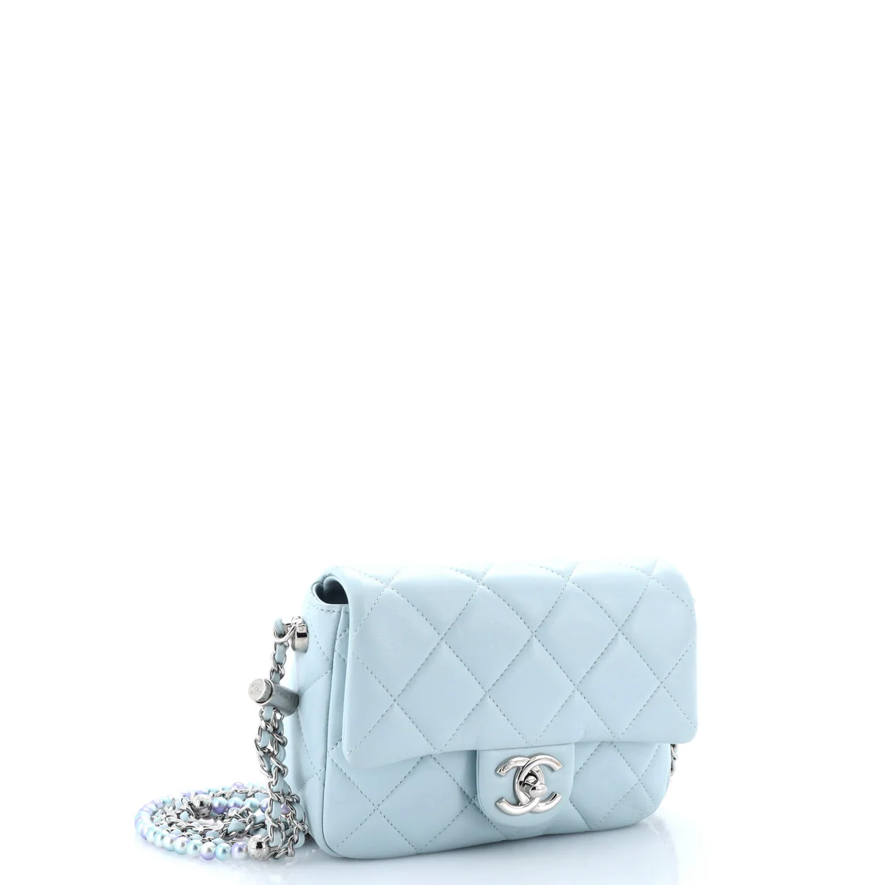 My Perfect Adjustable Chain Flap Bag Quilted Lambskin with Pearls Mini - Deep Luxury