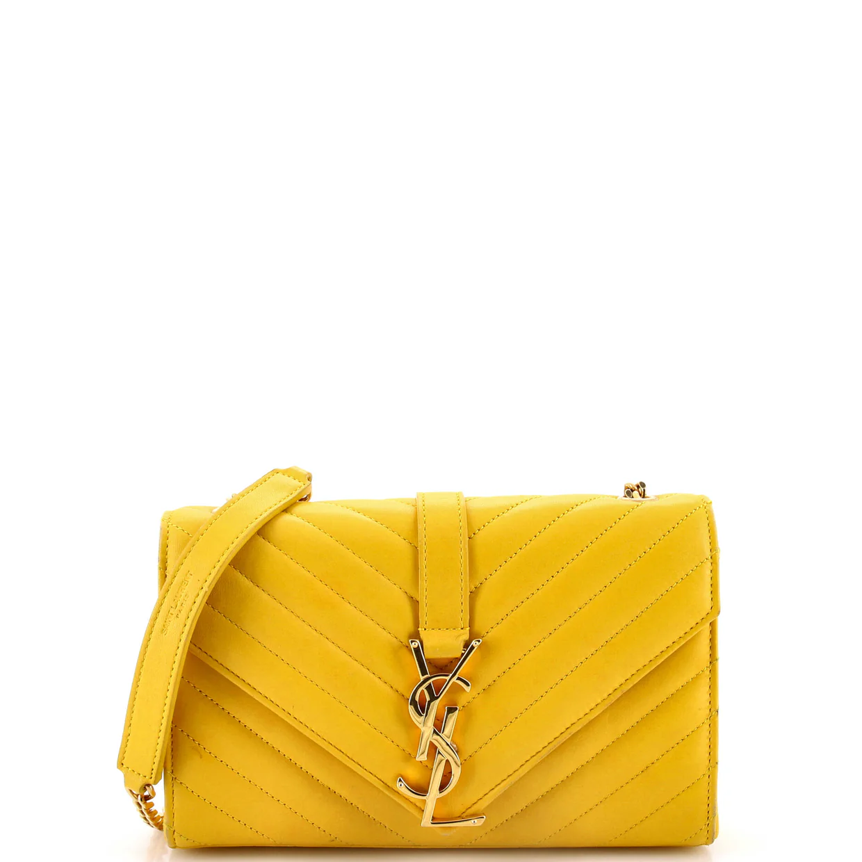 Classic Monogram Envelope Satchel Matelasse Chevron Leather Small - Deep Luxury