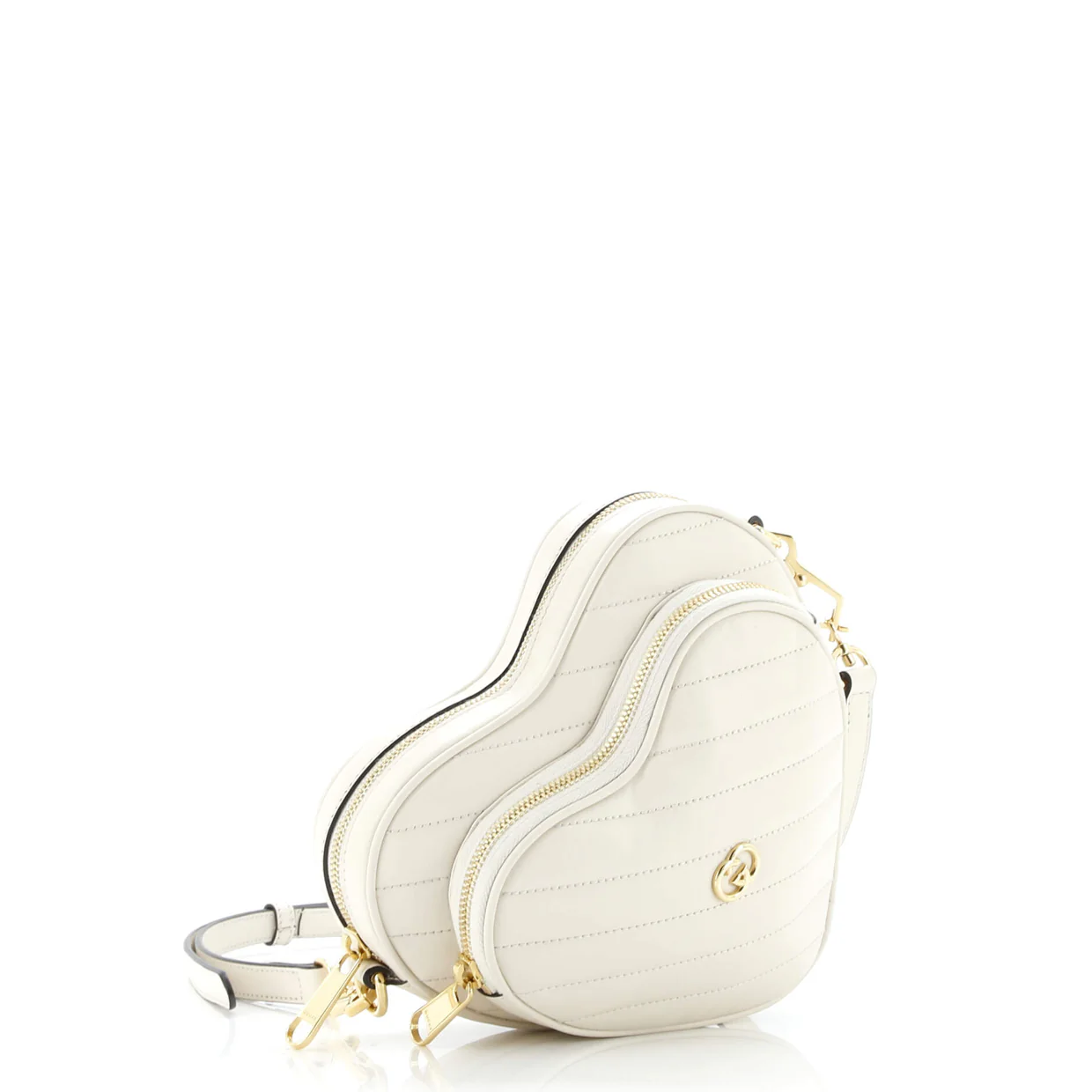 Interlocking G Heart Shoulder Bag Diagonal Quilted Leather Mini - Deep Luxury