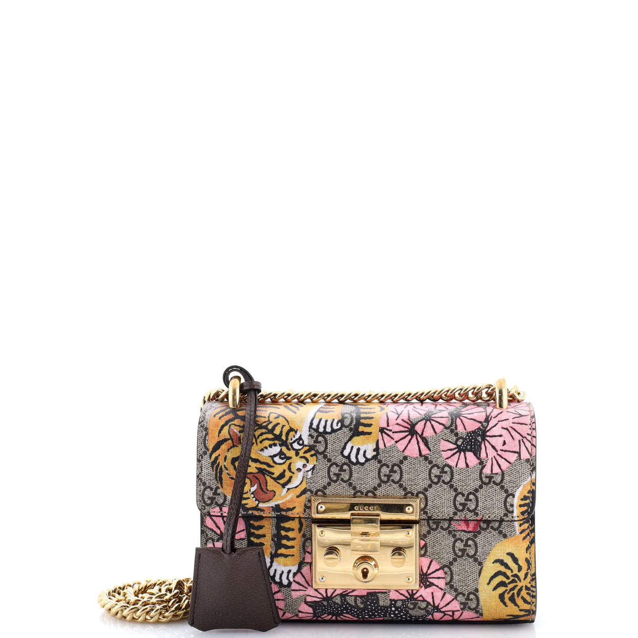 Padlock Shoulder Bag Bengal Print GG Coated Canvas Small - Deep Luxury