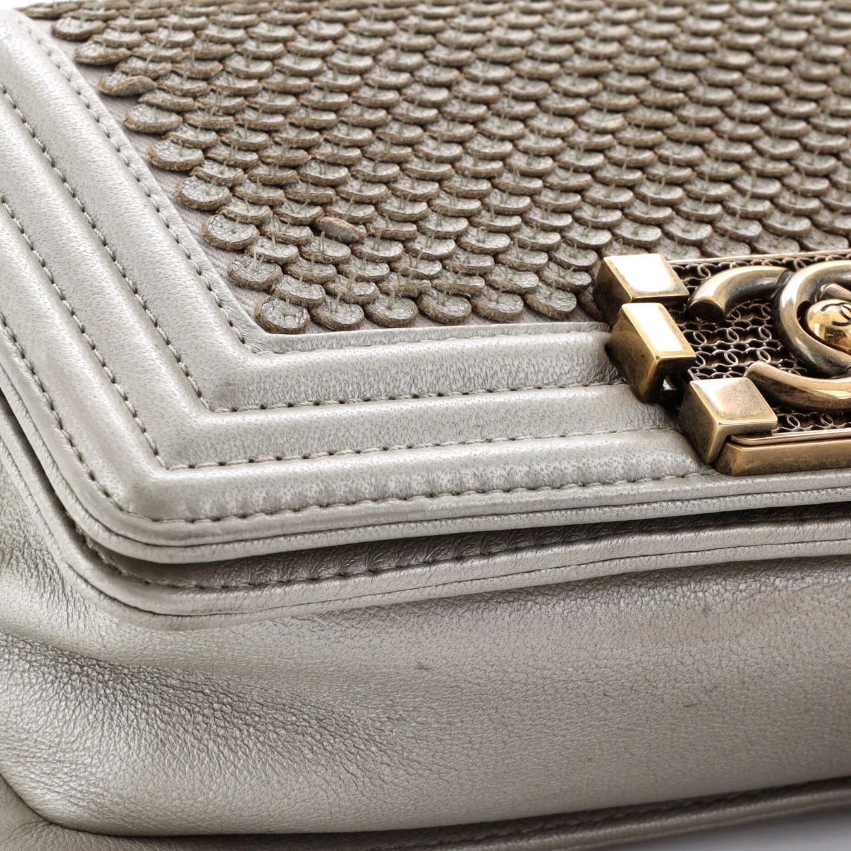 Boy Flap Bag Scaled Lambskin Small - Deep Luxury