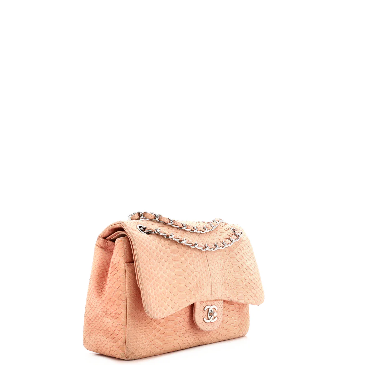 Classic Double Flap Bag Python Jumbo - Deep Luxury