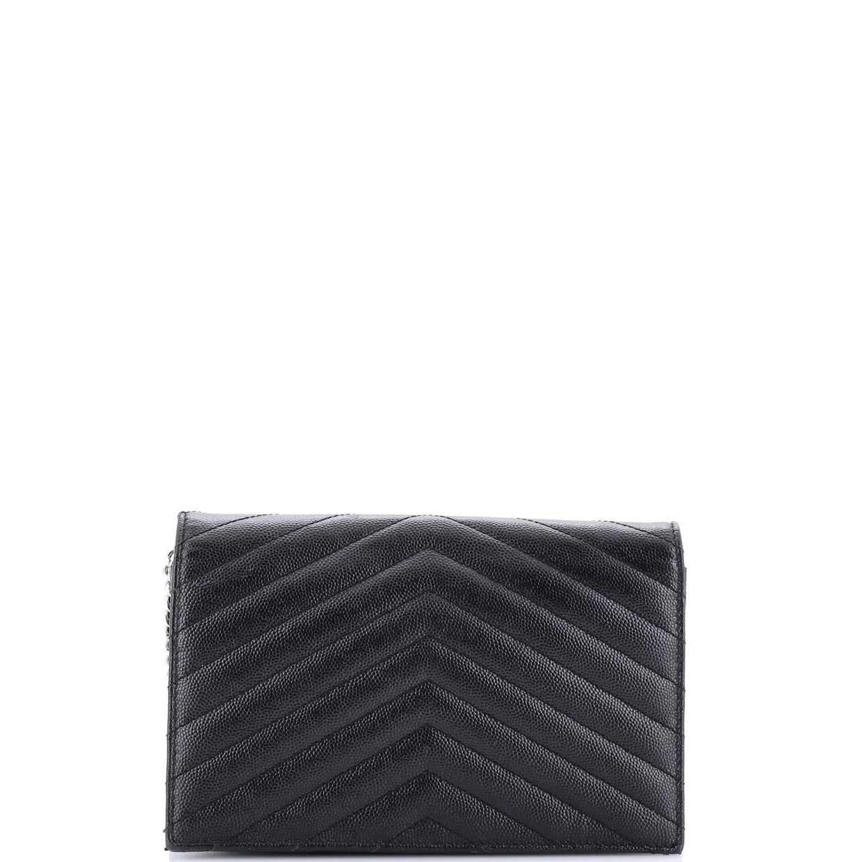 Classic Monogram Wallet on Chain Matelasse Chevron Leather Small - Deep Luxury