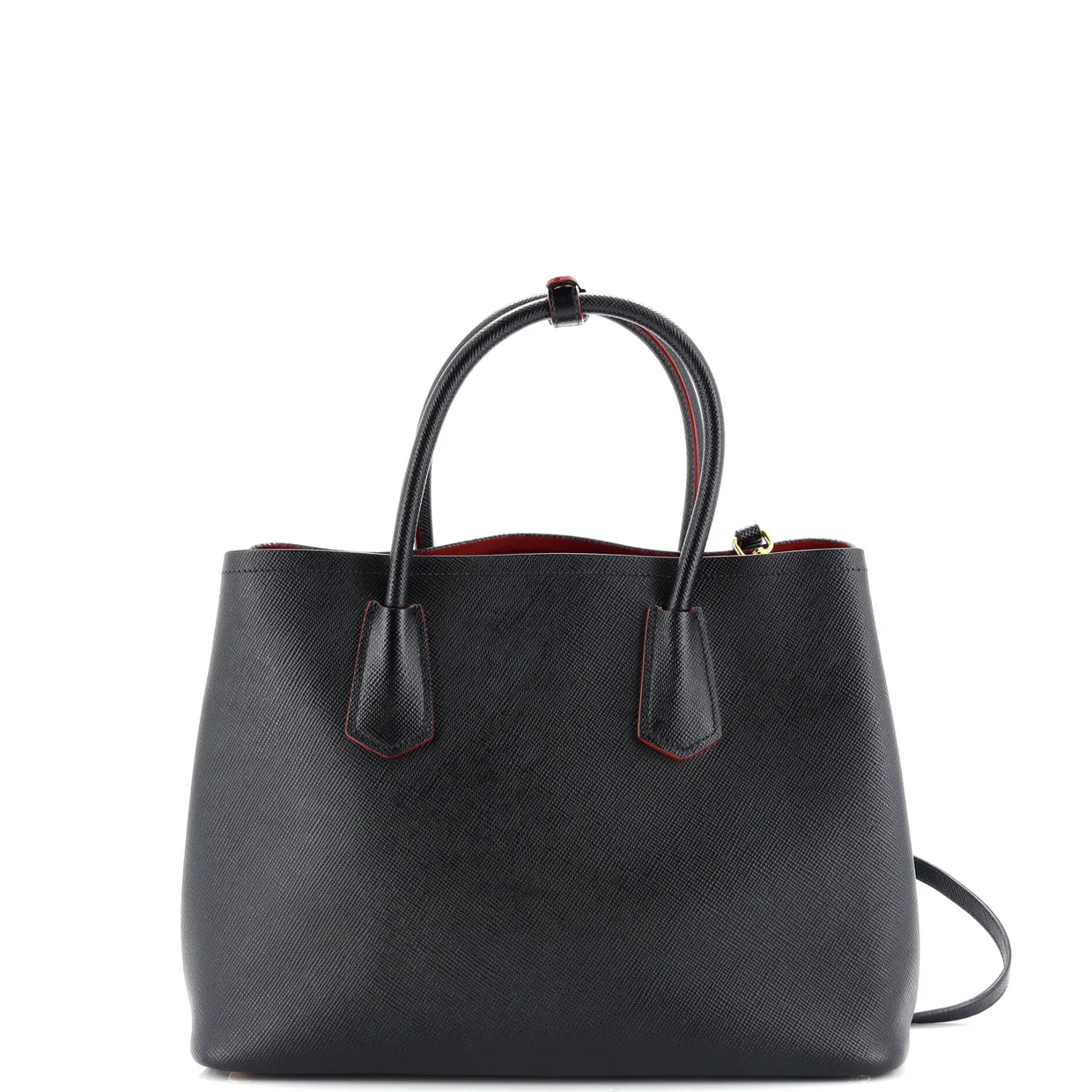 Cuir Double Tote Saffiano Leather Medium - Deep Luxury