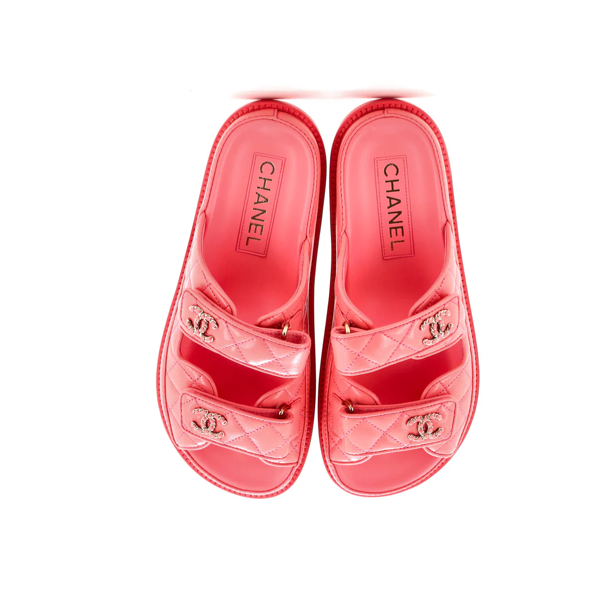 Women's Velcro Open Back Dad Sandals Quilted Leather - Deep Luxury