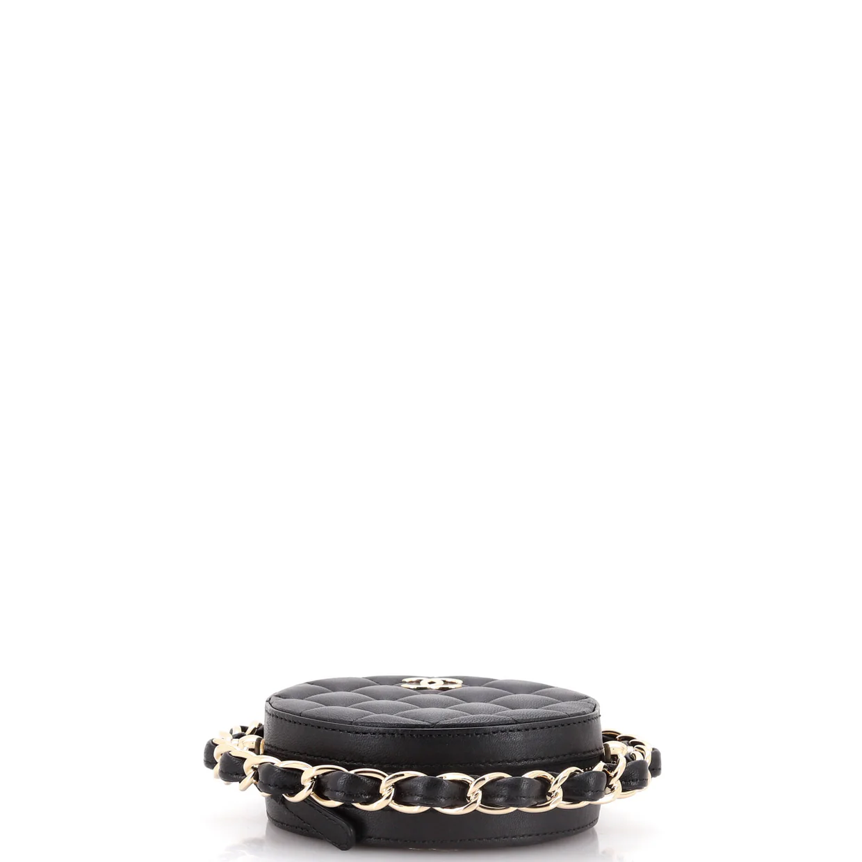 Frame Chain Around Round Clutch with Chain Quilted Lambskin Mini - Deep Luxury