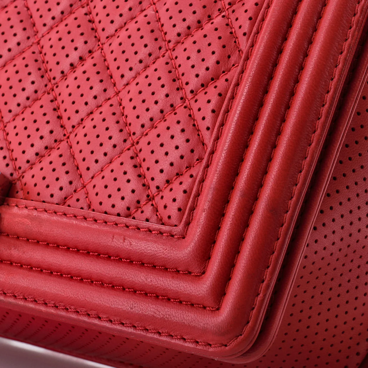 Boy Flap Bag Quilted Perforated Lambskin Old Medium - Deep Luxury