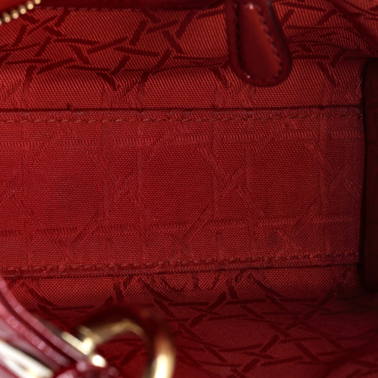 Lady Dior Chain Bag Cannage Quilt Patent Mini - Deep Luxury