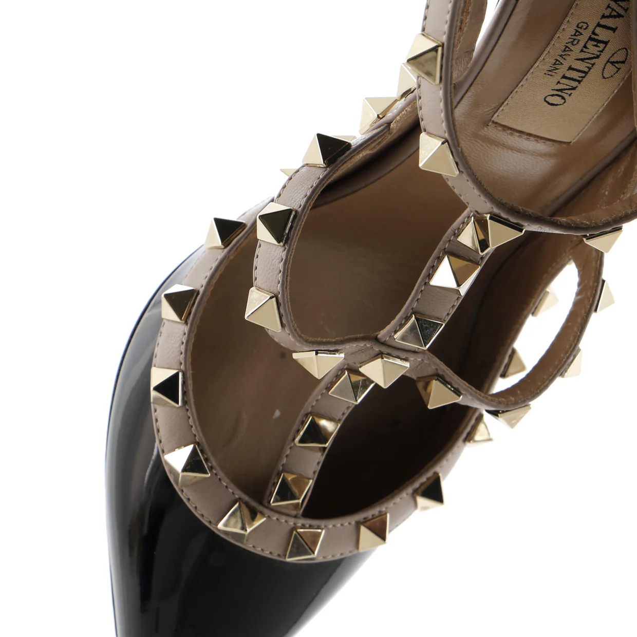 Women's Rockstud Ankle Strap Pumps Patent 100 - Deep Luxury