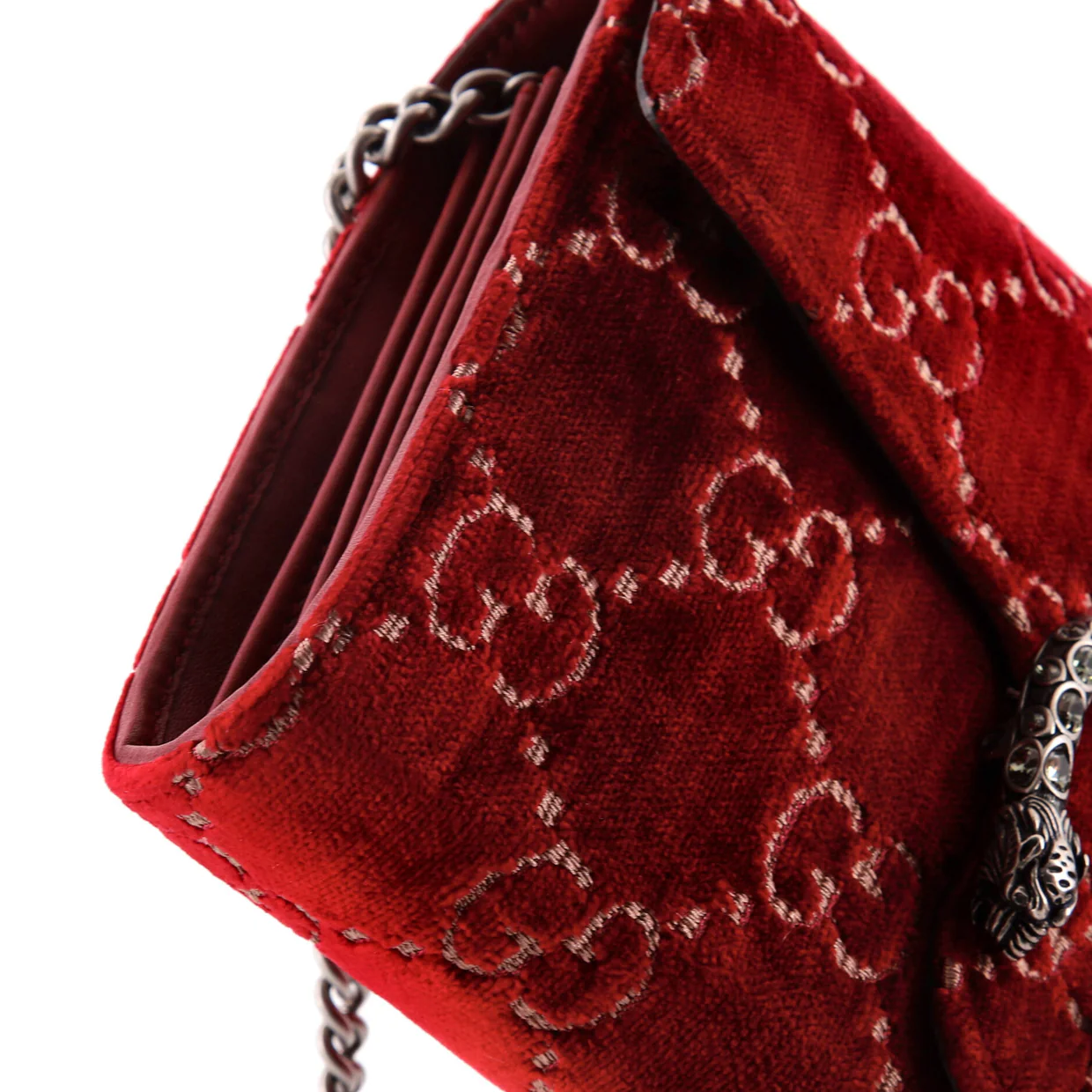 Dionysus Chain Wallet GG Velvet Small - Deep Luxury