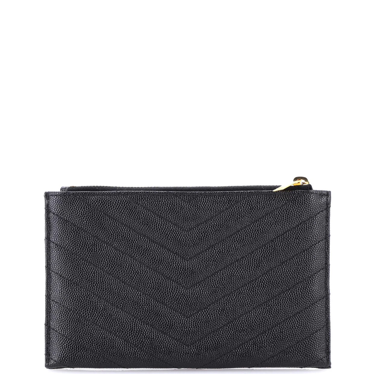 Classic Monogram Zip Bill Pouch Matelasse Chevron Leather Medium - Deep Luxury