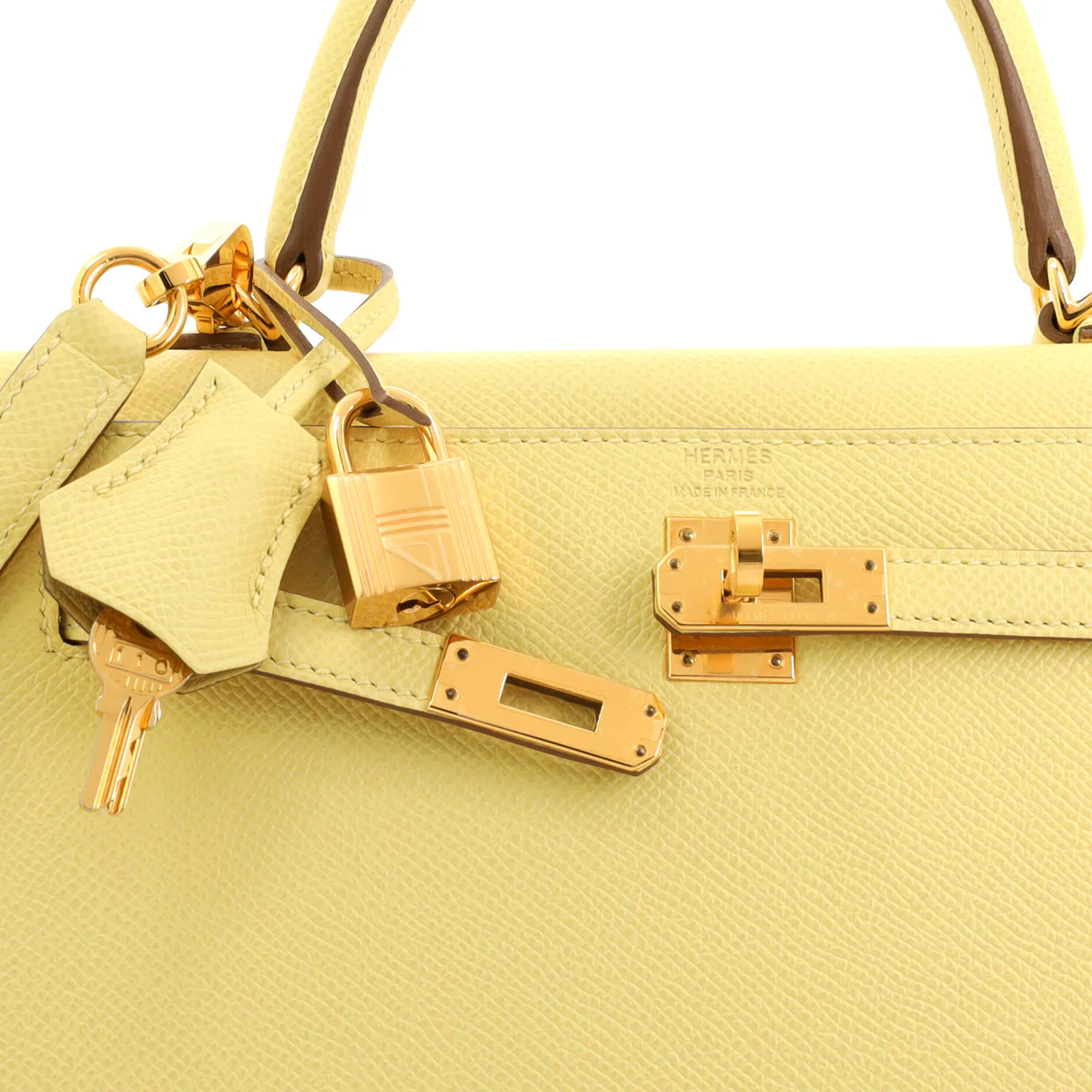 Kelly Handbag Jaune Poussin Epsom with Gold Hardware 25 - Deep Luxury