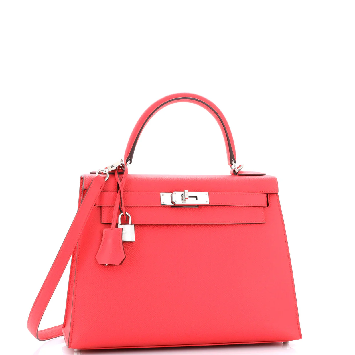 Kelly Handbag Framboise Epsom with Palladium Hardware 28 - Deep Luxury