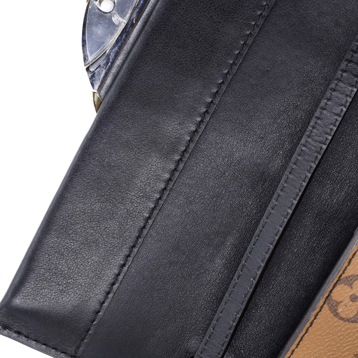 Column Clutch Reverse Monogram Canvas with Calfskin - Deep Luxury