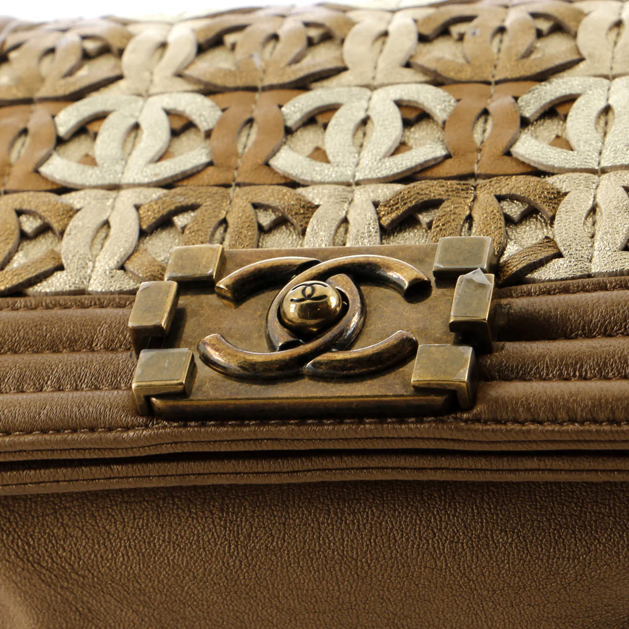 Boy Flap Bag Woven Leather Small - Deep Luxury