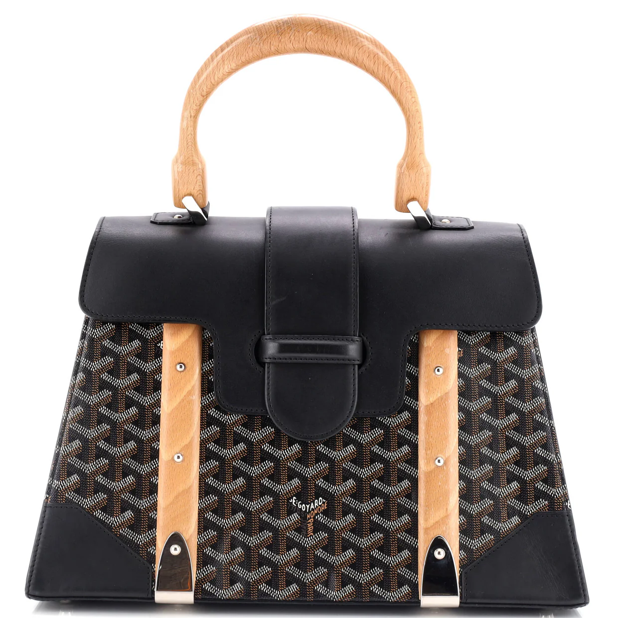 Saigon Top Handle Bag Coated Canvas with Leather MM - Deep Luxury