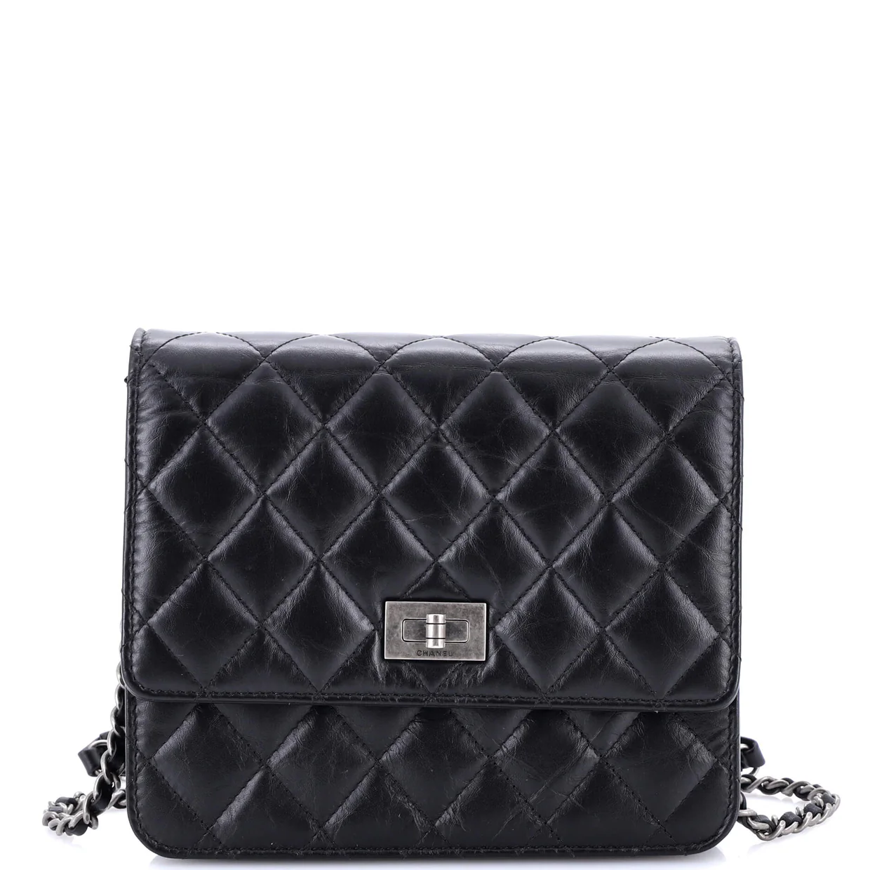 Reissue 2.55 Square Wallet on Chain Quilted Aged Calfskin - Deep Luxury