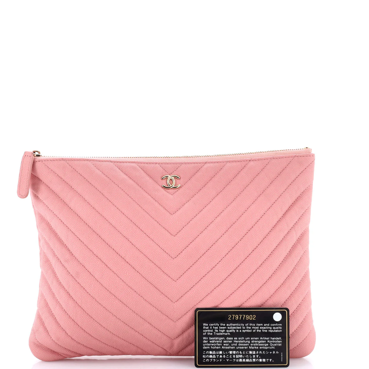 O Case Clutch Chevron Caviar Medium - Deep Luxury