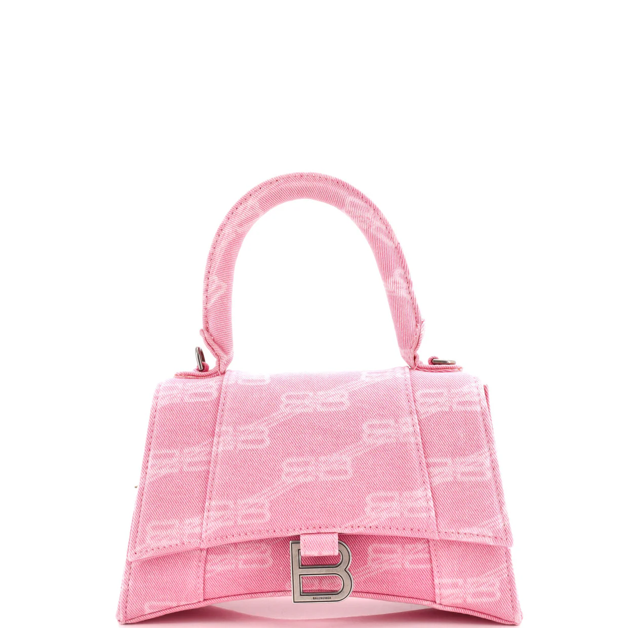 Hourglass Top Handle Bag BB Monogram Denim Small - Deep Luxury