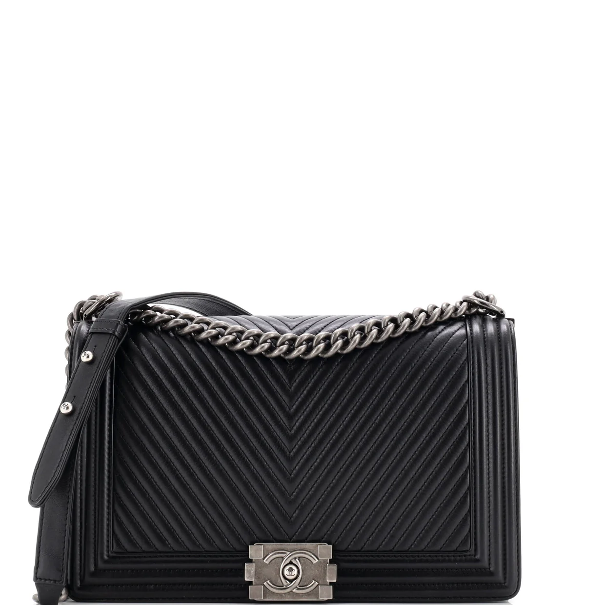Boy Flap Bag Chevron Lambskin New Medium - Deep Luxury