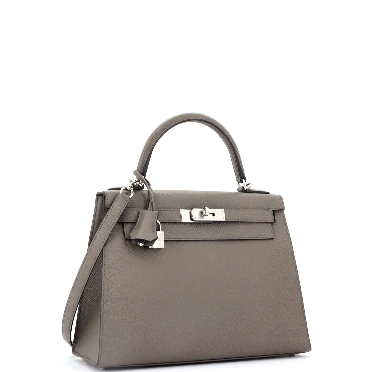 Kelly Handbag Grey Epsom with Palladium Hardware 28 - Deep Luxury