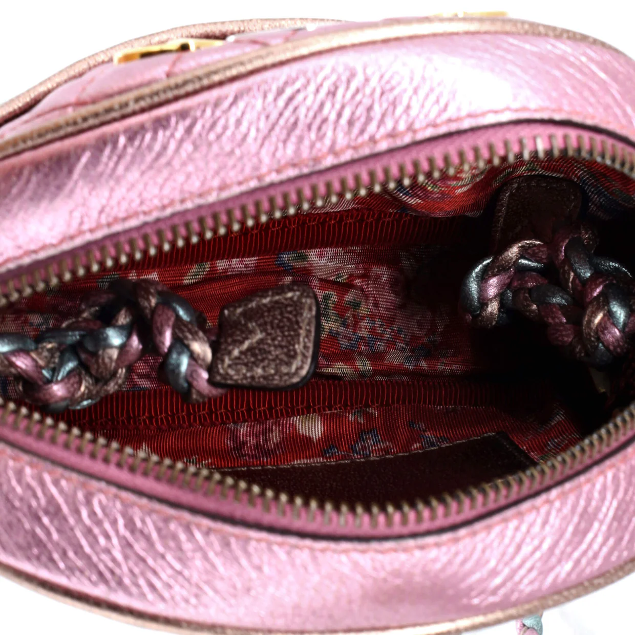 Trapuntata Camera Shoulder Bag Quilted Laminated Leather Mini - Deep Luxury