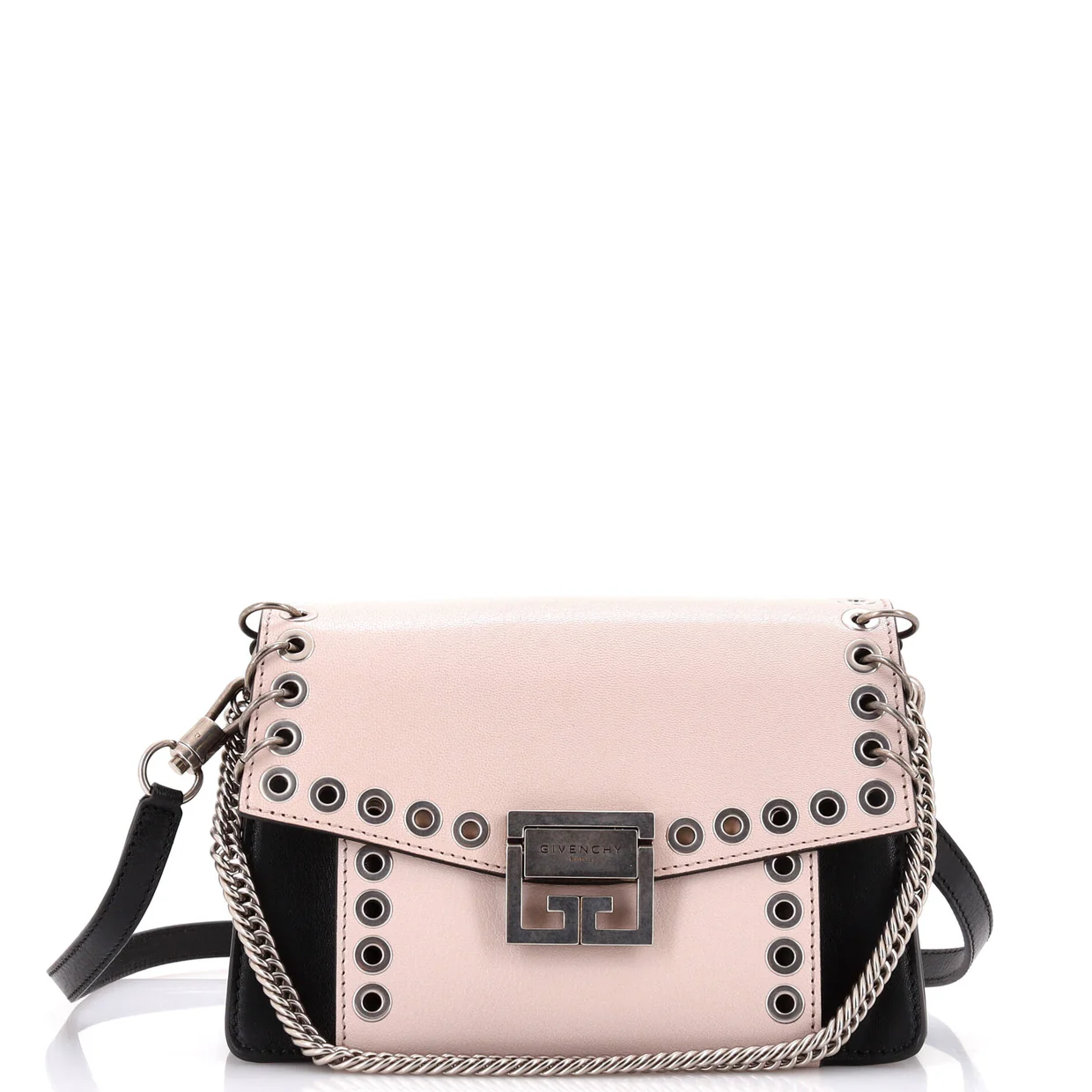 GV3 Flap Bag Grommet Embellished Leather Small - Deep Luxury