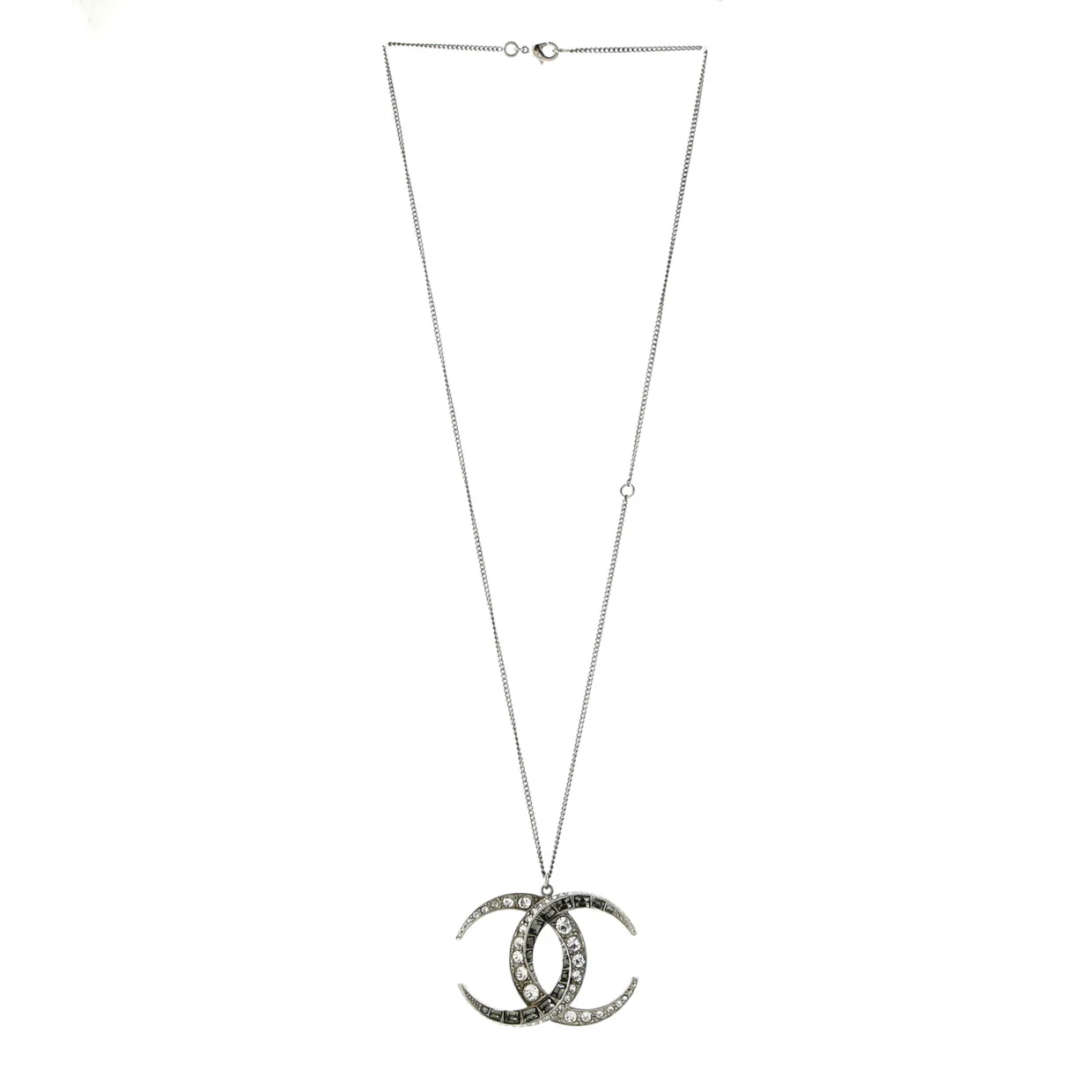 CC Dubai Moon Pendant Necklace Metal with Crystals - Deep Luxury