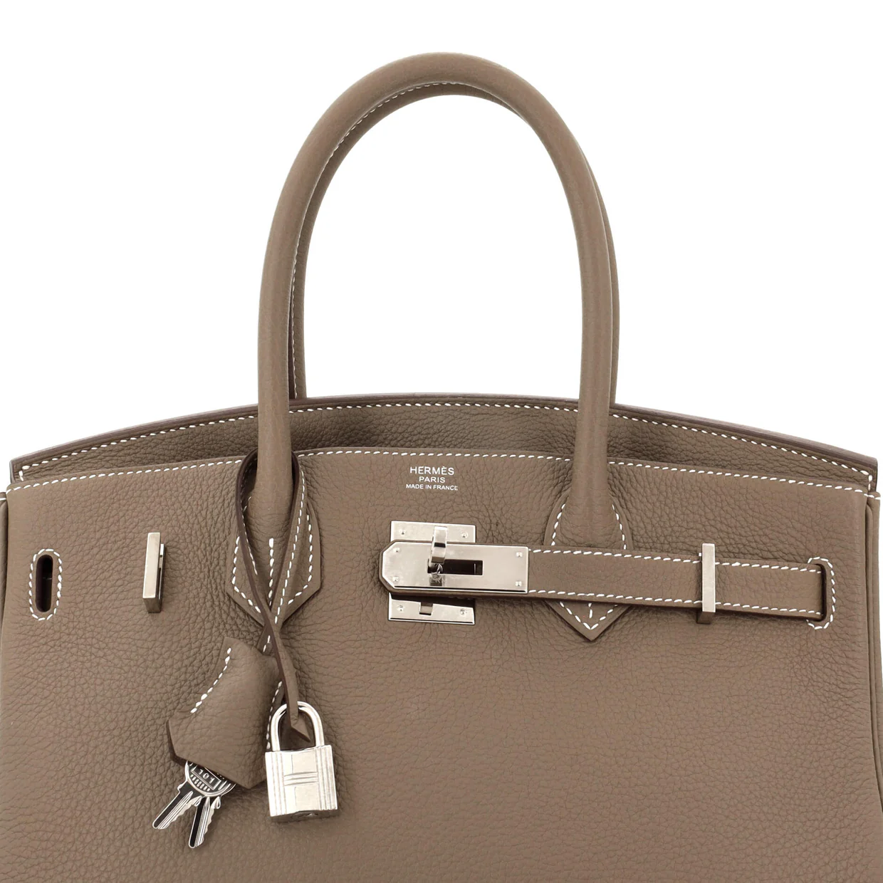 Birkin Handbag Grey Togo with Palladium Hardware 30 - Deep Luxury