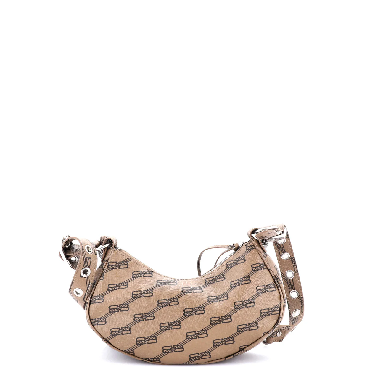 Le Cagole Giant Studs Shoulder Bag BB Monogram Coated Canvas XS - Deep Luxury