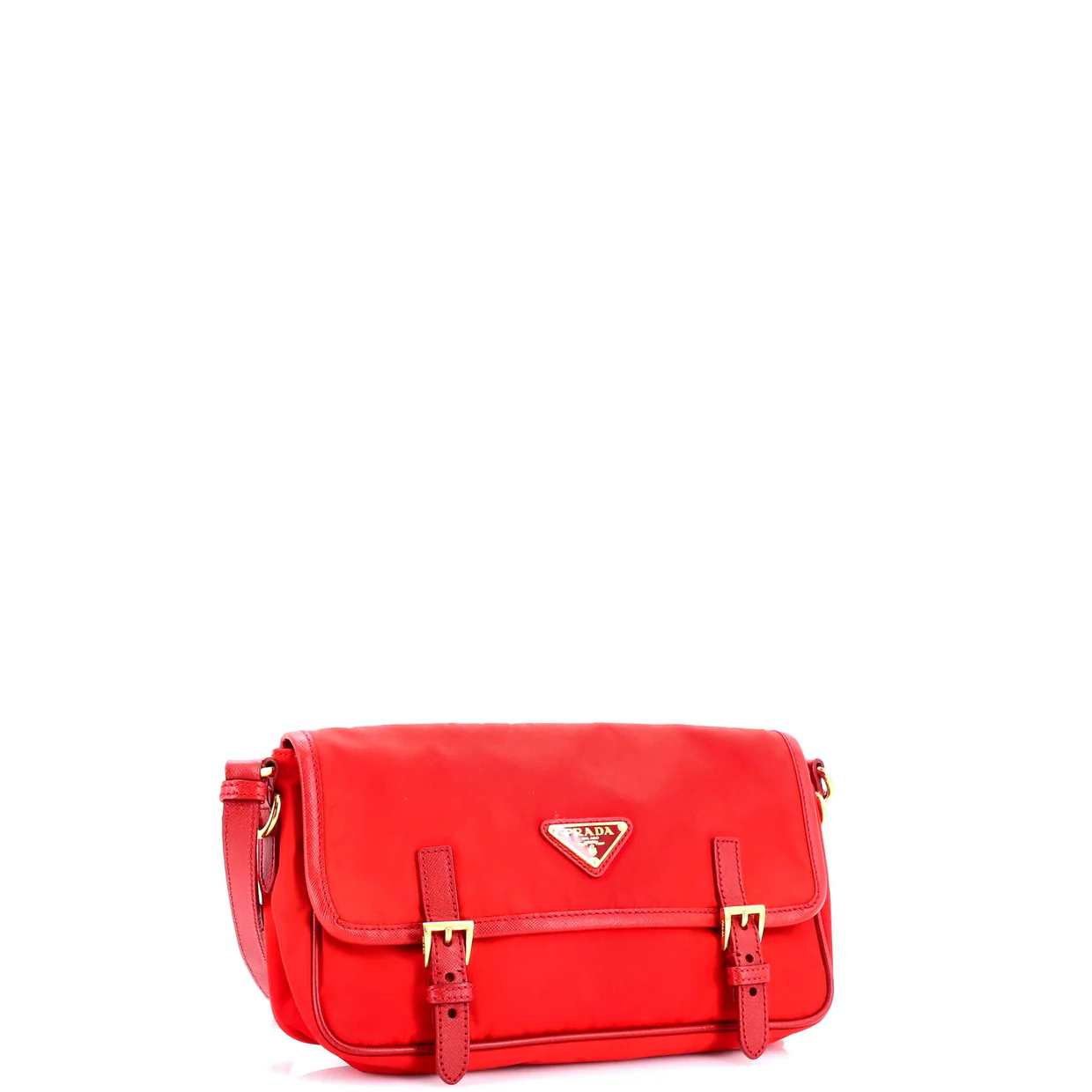 Buckle Flap Crossbody Bag Tessuto with Saffiano Leather - Deep Luxury