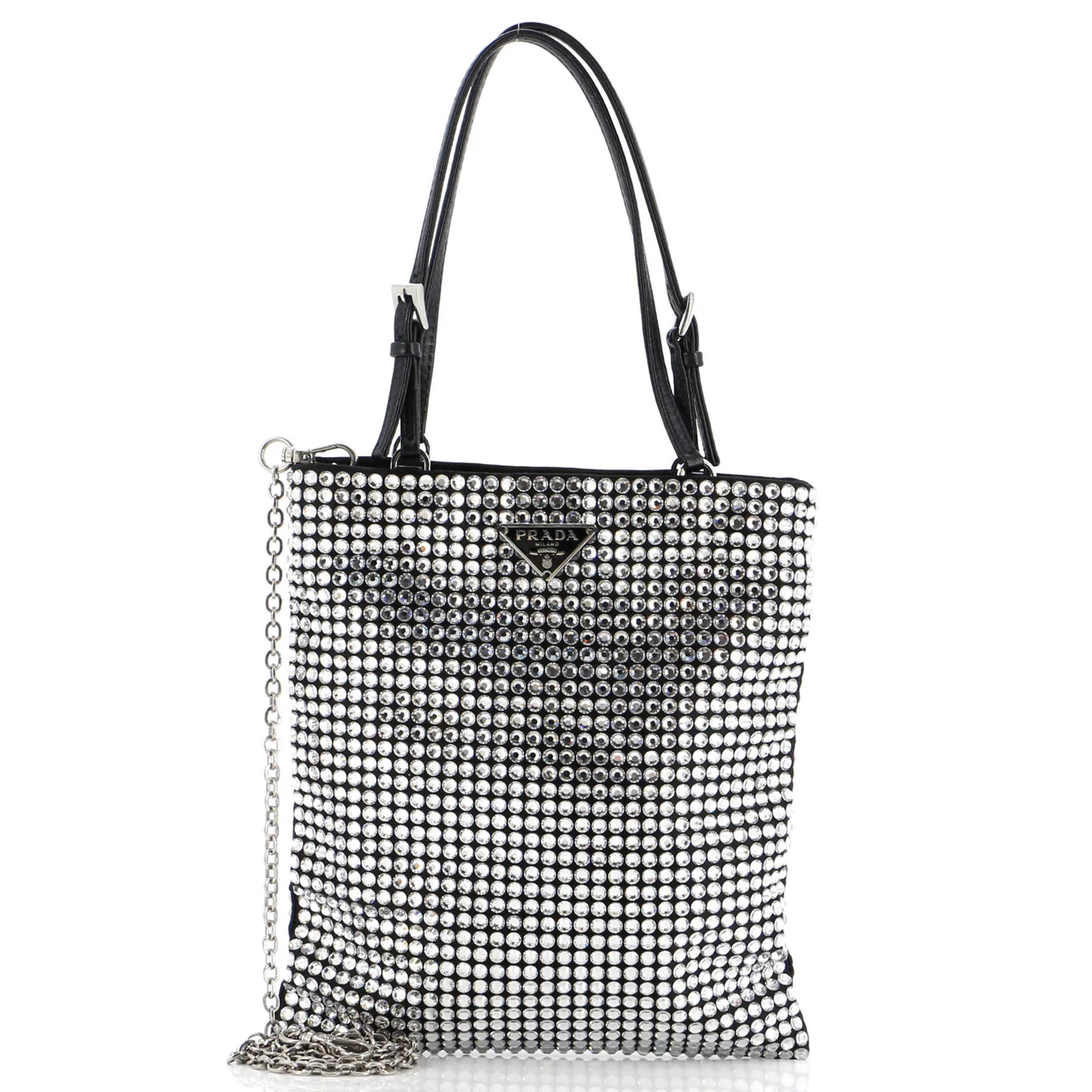 Convertible Open Tote Crystal Embellished Satin Mini - Deep Luxury