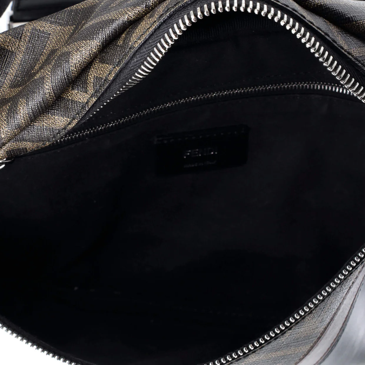 Zip Belt Bag Zucca Coated Canvas and Leather - Deep Luxury