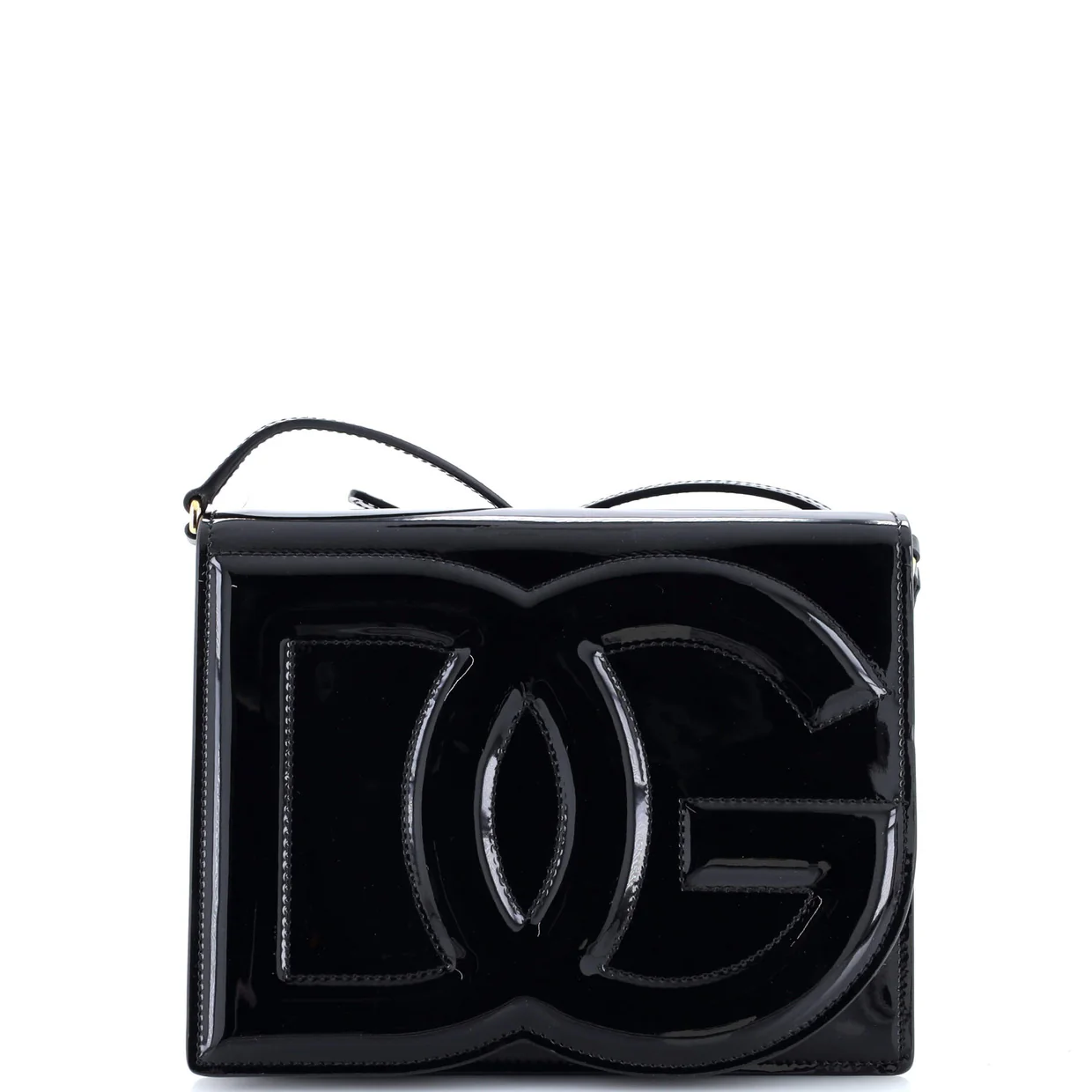 DG Logo Flap Shoulder Bag Leather Small - Deep Luxury