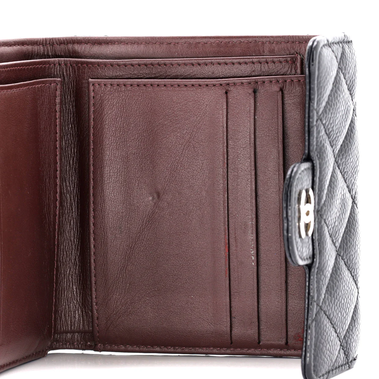 CC Compact Classic Flap Wallet Quilted Caviar - Deep Luxury