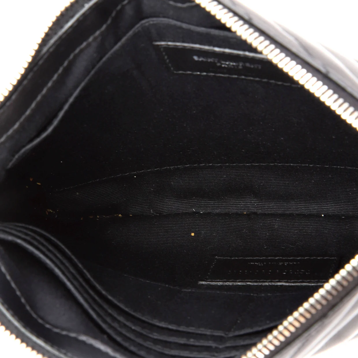 Classic Monogram Wristlet Pouch Matelasse Chevron Leather Small - Deep Luxury