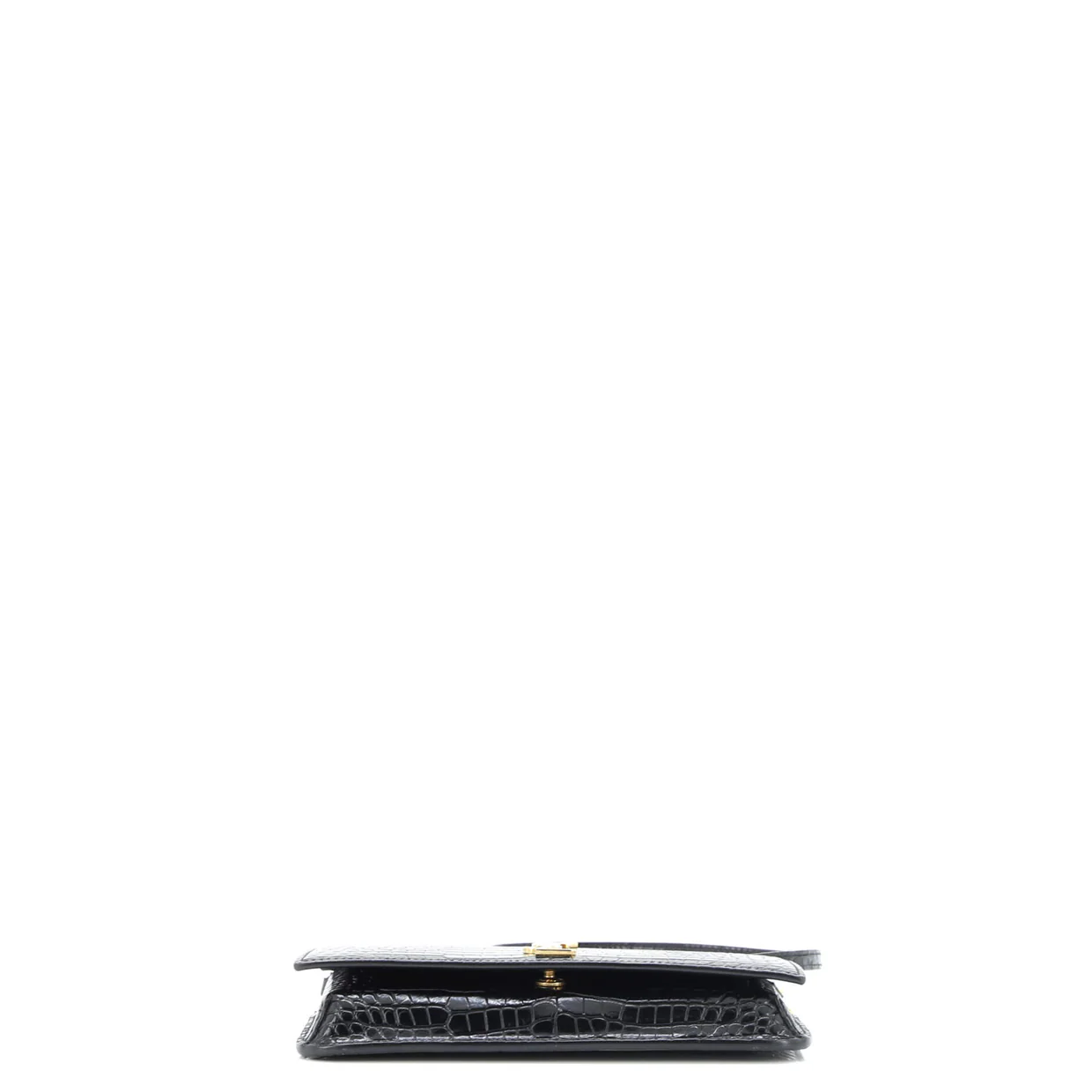 Classic Monogram Phone Holder Shoulder Bag Crocodile Embossed Leather - Deep Luxury