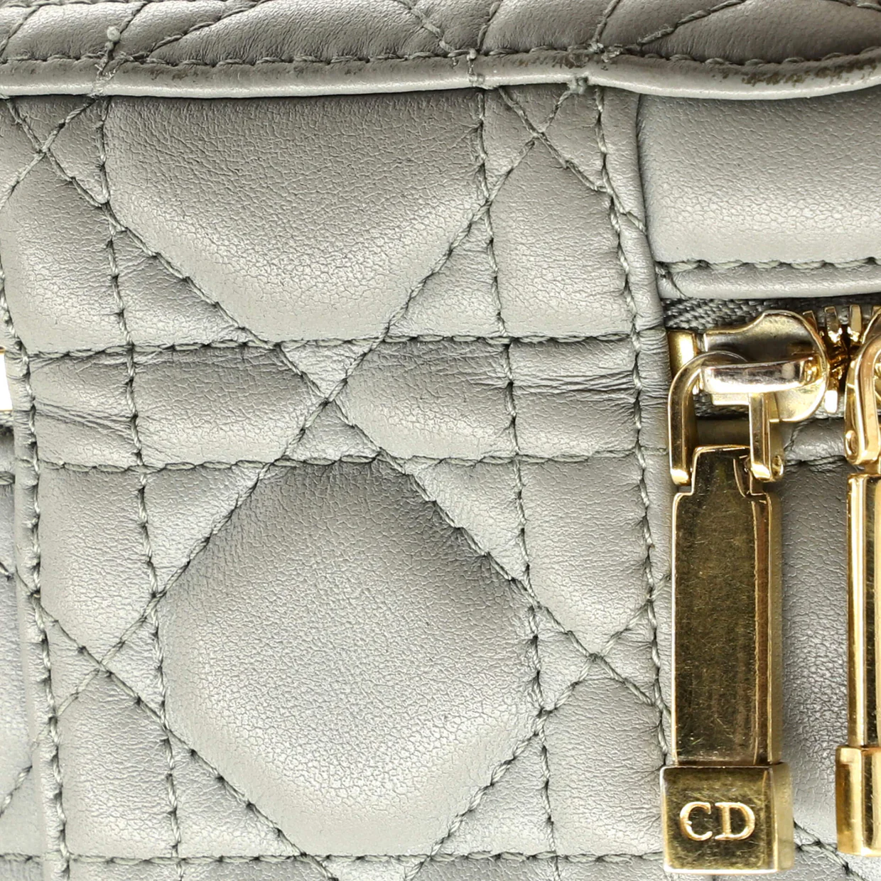 Lady Dior Vanity Case Cannage Quilt Lambskin Micro - Deep Luxury