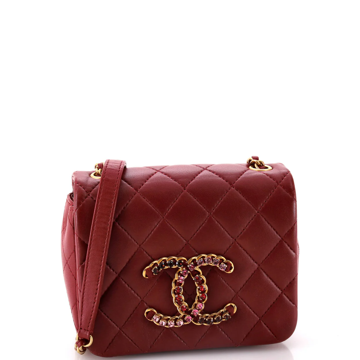 Crystal CC Full Flap Bag Quilted Lambskin Mini - Deep Luxury