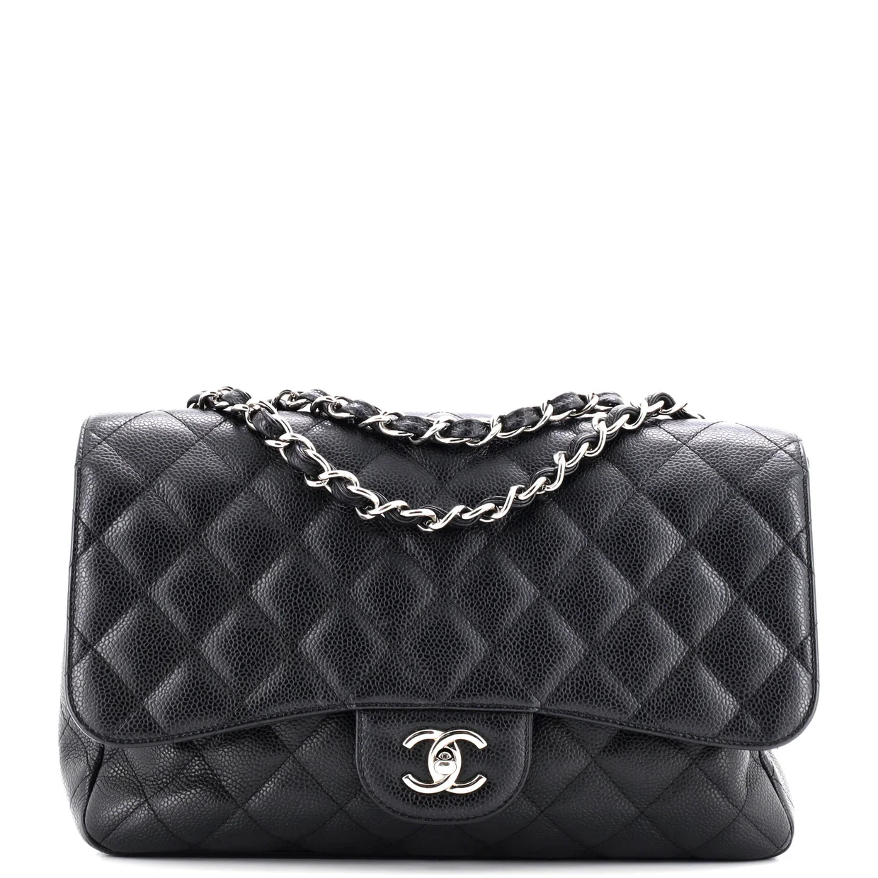 Classic Single Flap Bag Quilted Caviar Jumbo - Deep Luxury