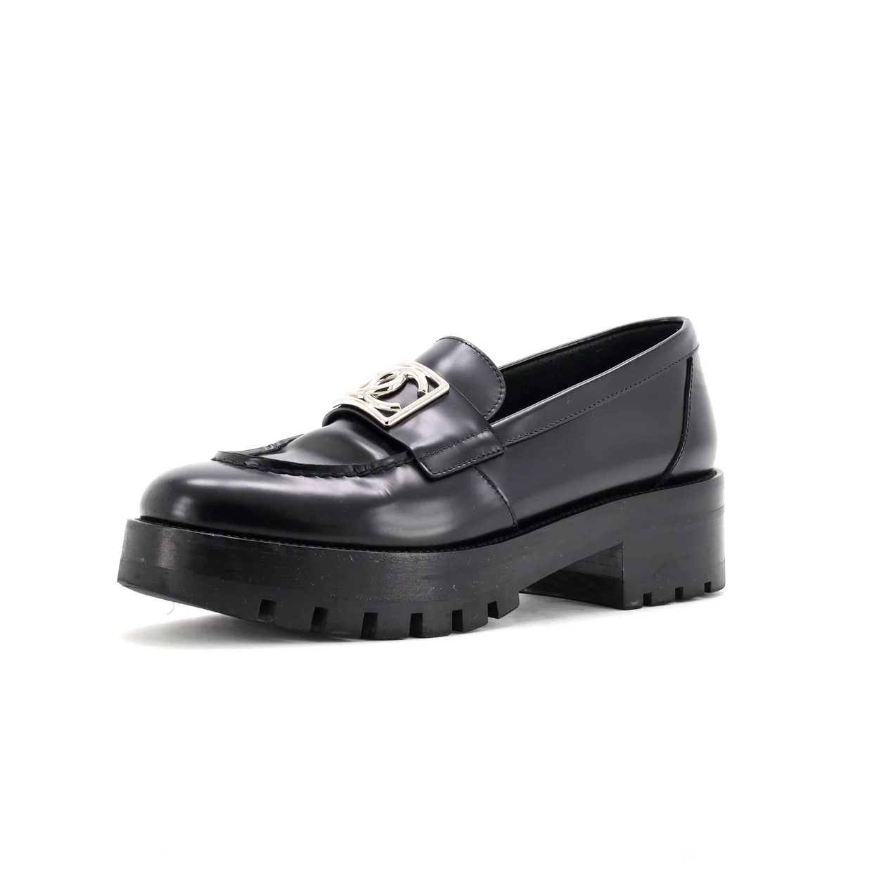 Women's CC Platform Loafers Leather - Deep Luxury