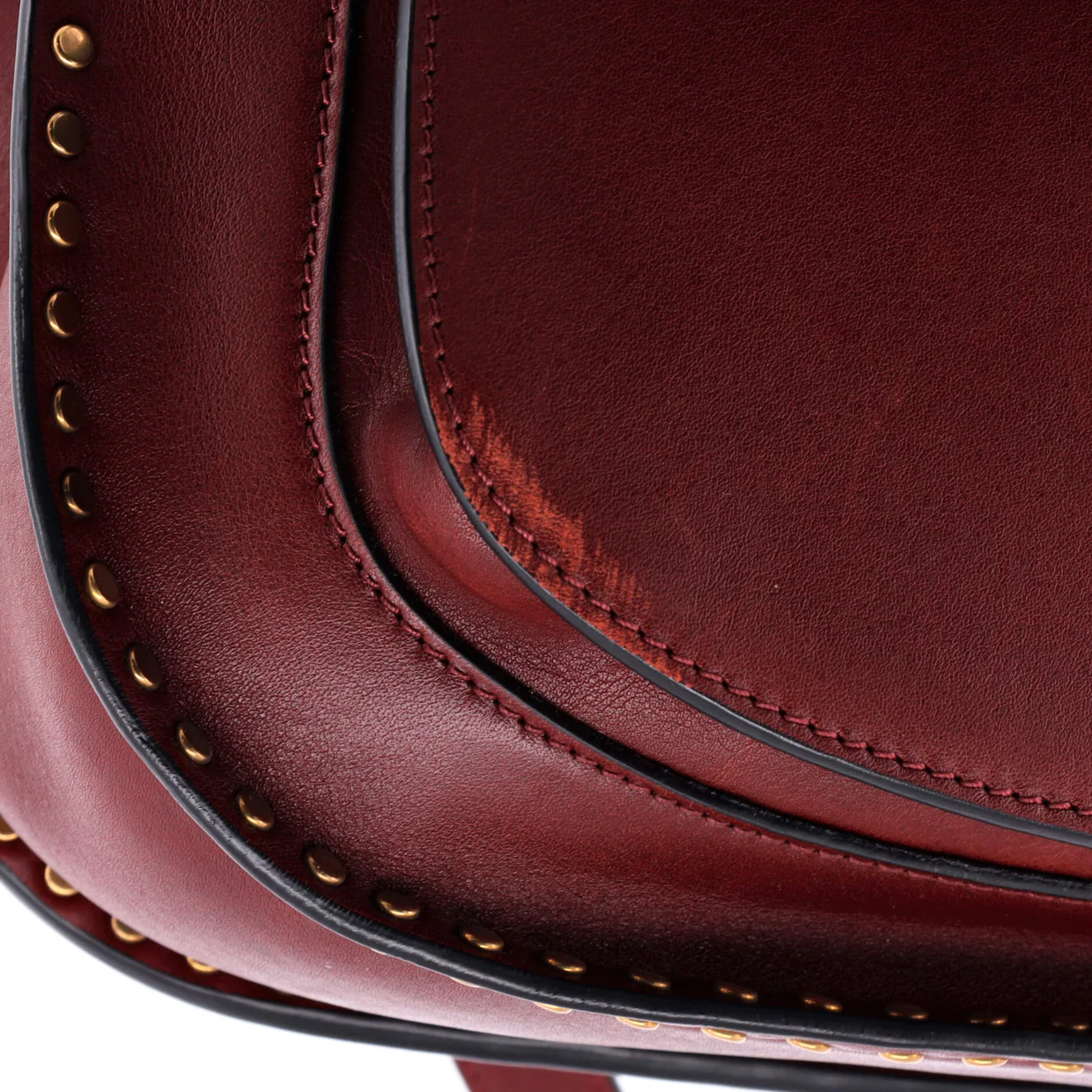 Hudson Handbag Whipstitch Leather Medium - Deep Luxury