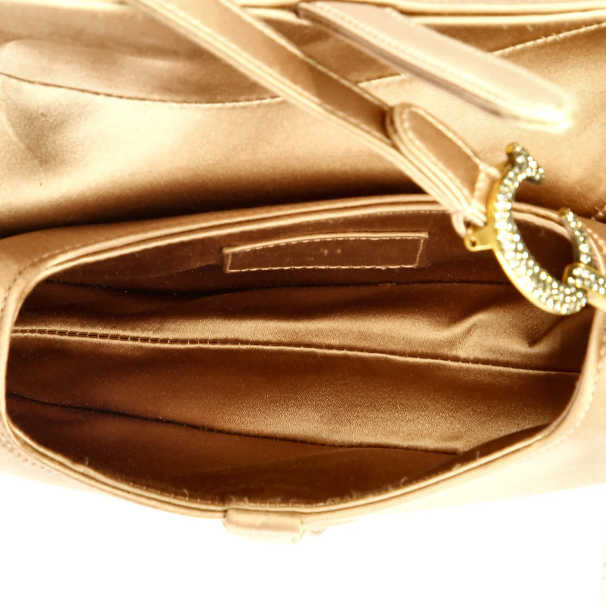 Saddle Handbag Satin with Crystals Mini - Deep Luxury